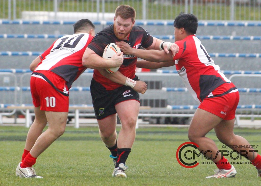 Alex Todd hits the ball up for the Rockcote Canterbury Bulls against Counties Manukau in 2017 - Photo Credit: Kevin Clarke - CMG Sports