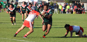 Saki Loma on his way to the try line.